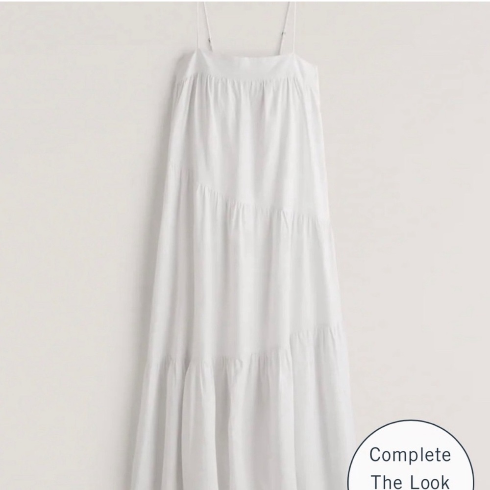 Abercrombie & Fitch Asymmetrical Tiered white dress maxi